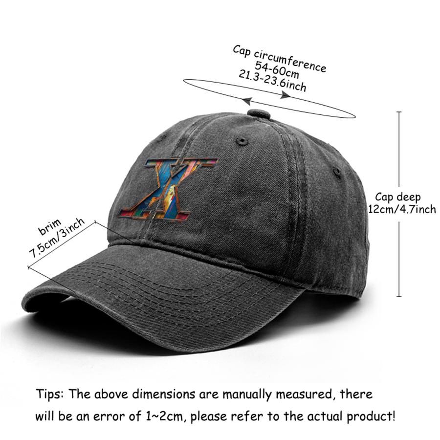 3D Artwork Alphabet A-Z Print Unisex Snapback Baseball Hat Washed Cotton Non-Stretch Fabric Baseball Cap Adjustable Sun Hat