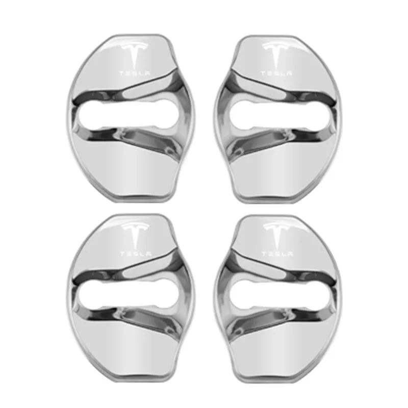 

4Pcs Car Door Lock Cover Protector Sticker For Tesla New Model Y Juniper 2025 Model 3 Model S Model X SpaceX Cybertruck Roadster