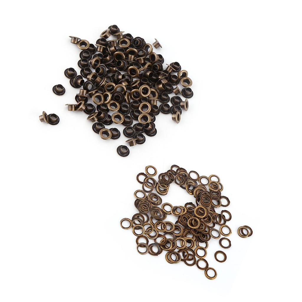 100pcs Metal Eyelets Small Grommets with Washers for Leather Craft DIY Sewing