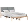 Bed Frame with Headboard Brown 135 X 190 Cm Solid Pine Wood