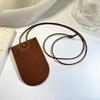 Stylish Leather Glasses Storage Bag Pendant Necklace Keychain Hanging Accessory Elegant Bags with Protective Flap