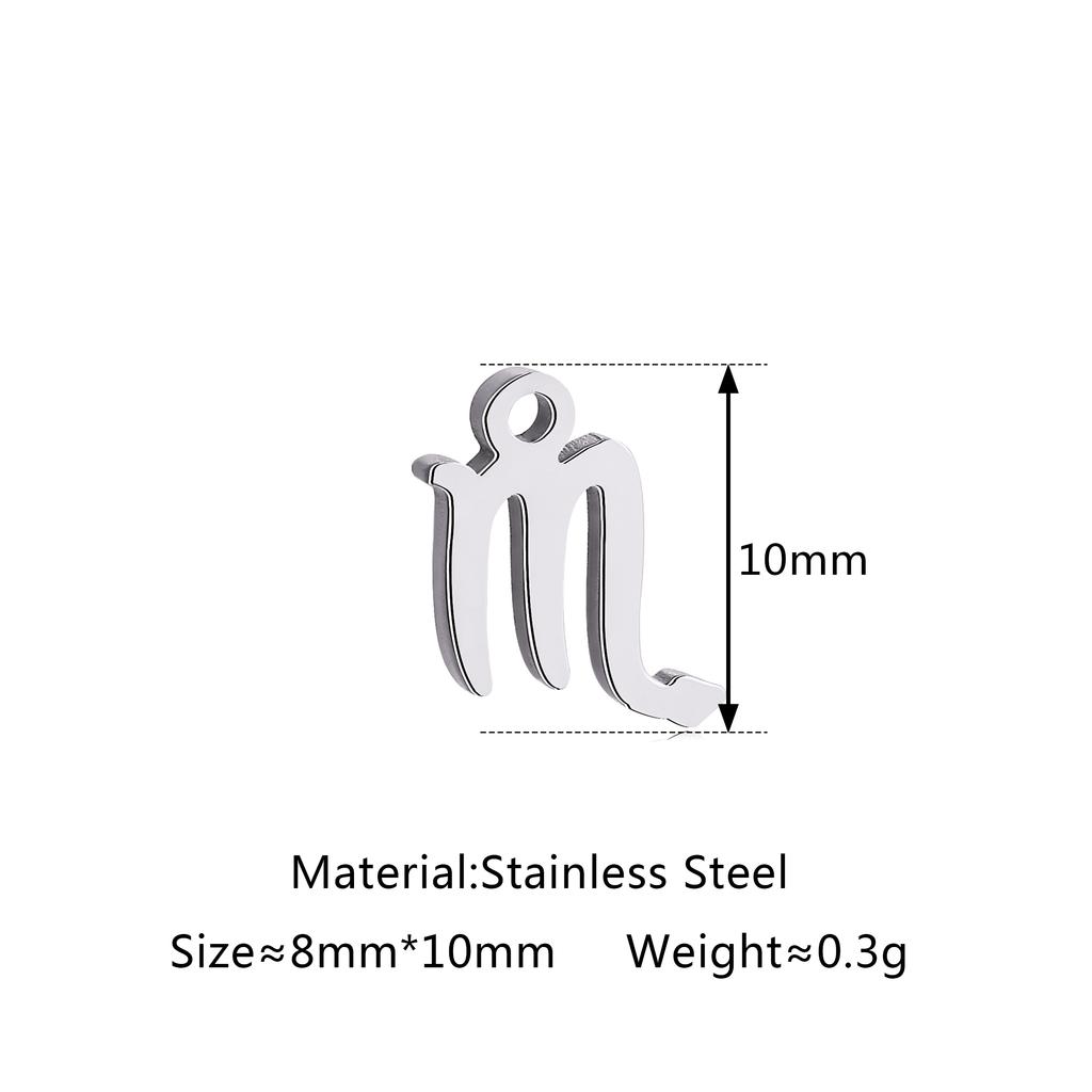 5Pcs/Lot Stainless Steel 12 Zodiac Sign Charms Mini Constellation Pendants DIY Handmade Craft Necklace Bracelet Jewelry Making