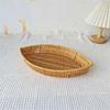 Snacks Storage Plate Convenient Bread Dish Imitation Rattans Leaf Shaped Fruit Tray for Everyday Use Kitchen Organizers