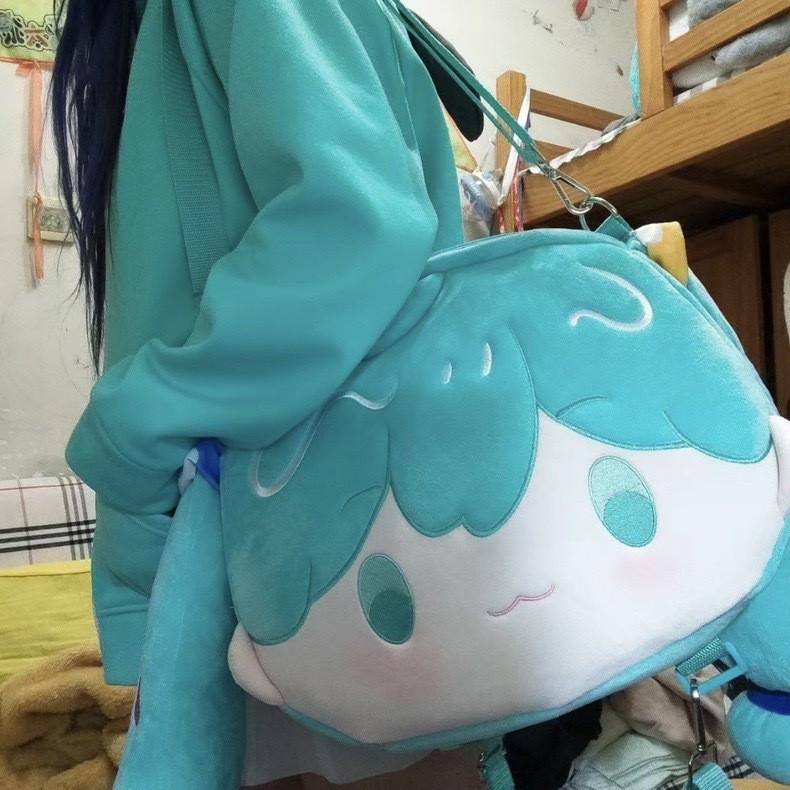 Miku Itabag Hatsune Big Face Bag Character Plush Girl Backpack Spacious Interior