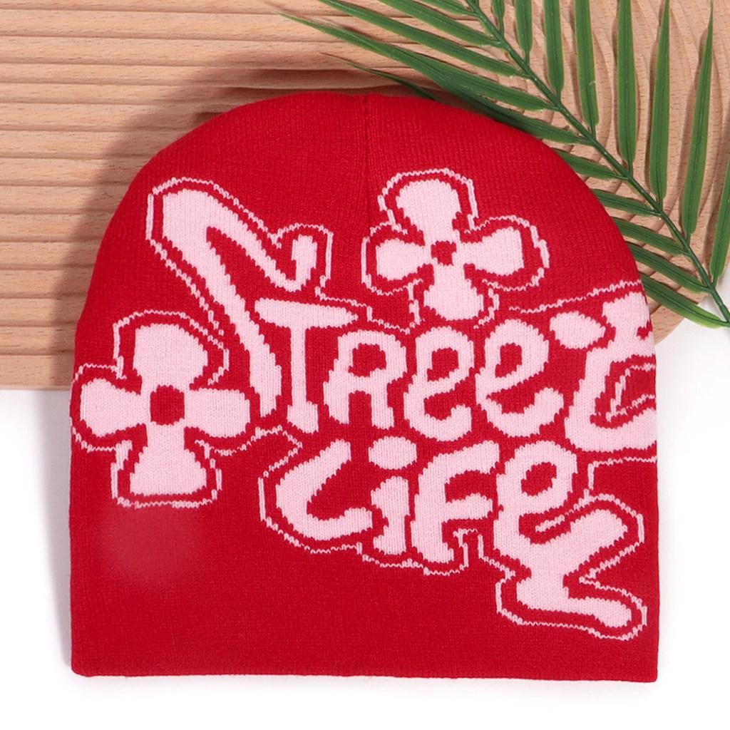 Design Letter Unisex Winter Hat With No Brim Cozy Thermal Feel For Cold Seasons