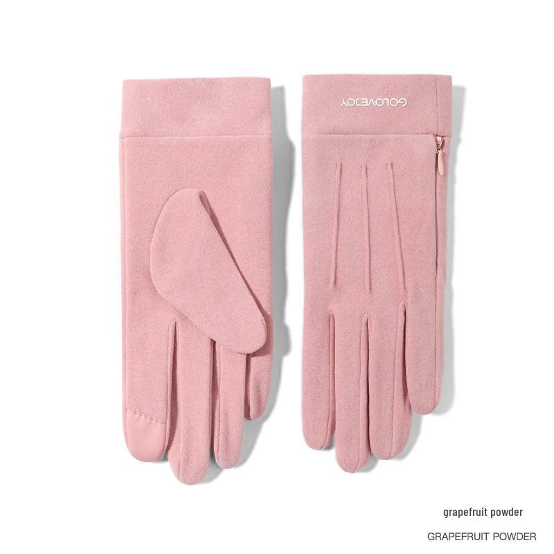 Women's Winter Velvet-Lined Touchscreen Cycling Gloves DY43