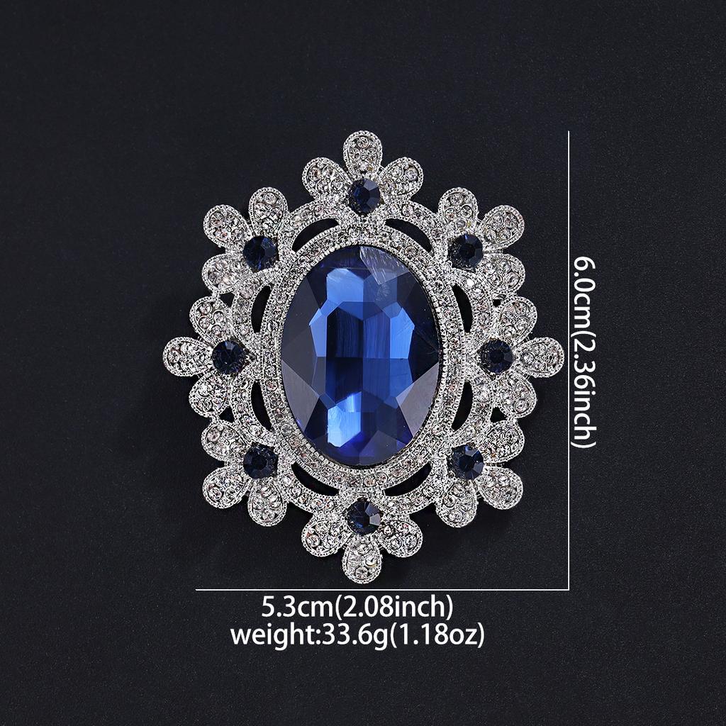 Weiman Green Sapphire Oval Brooches Luxury Women Fashion Rhinestone Crystal Silver Plated Alloy Customize Designer Brooch Pins