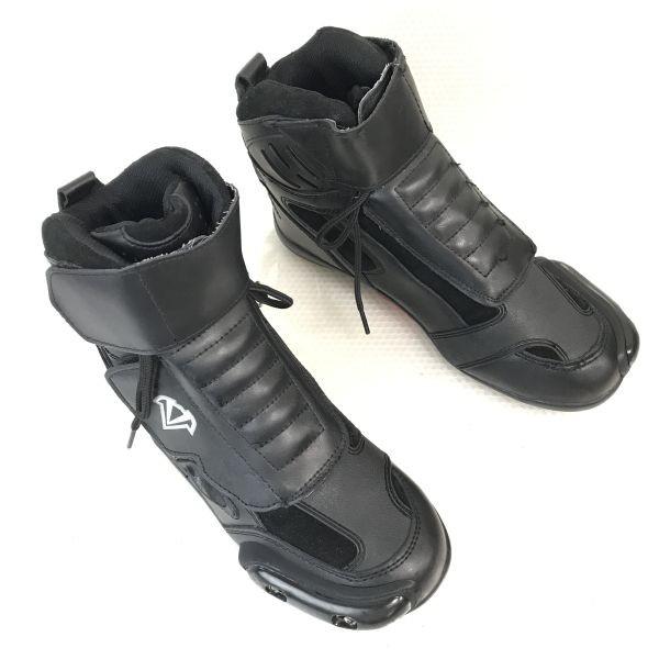 VEGA Riding Short Motorcycle Boots Size L US10 26.5-27.0cm Black On-Road Riders Cushion Shoes(USED)