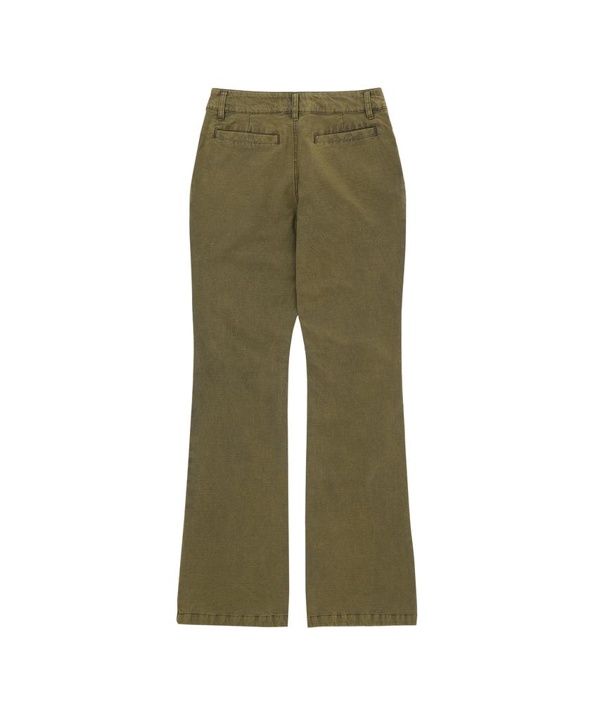 WELLBEING EXPRESS Washed Boots Cut Pants Khaki