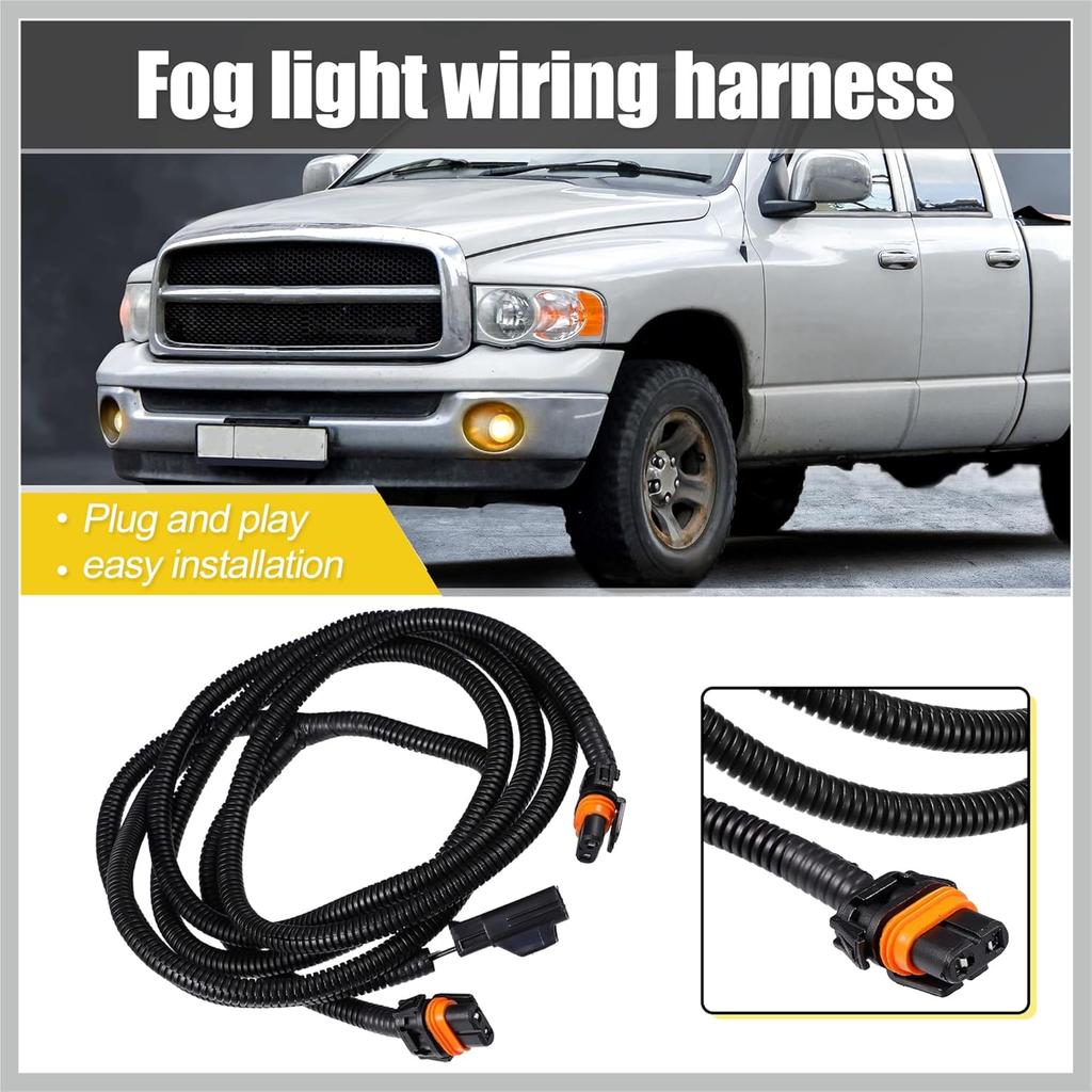 Fog Light Wiring Harness Kit 56045501AC for Dodge for Ram 1500 2500 3500 4500 5500 Truck 2002-2008 Left Right Side Replacement Car Parts