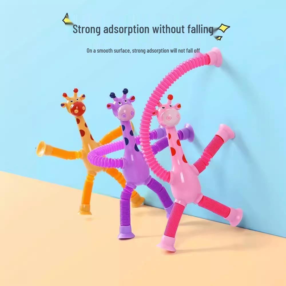 Luminous Telescopic Giraffe Robot Toy with Suction Cup - Creative and Educational Kids' Cartoon Toy