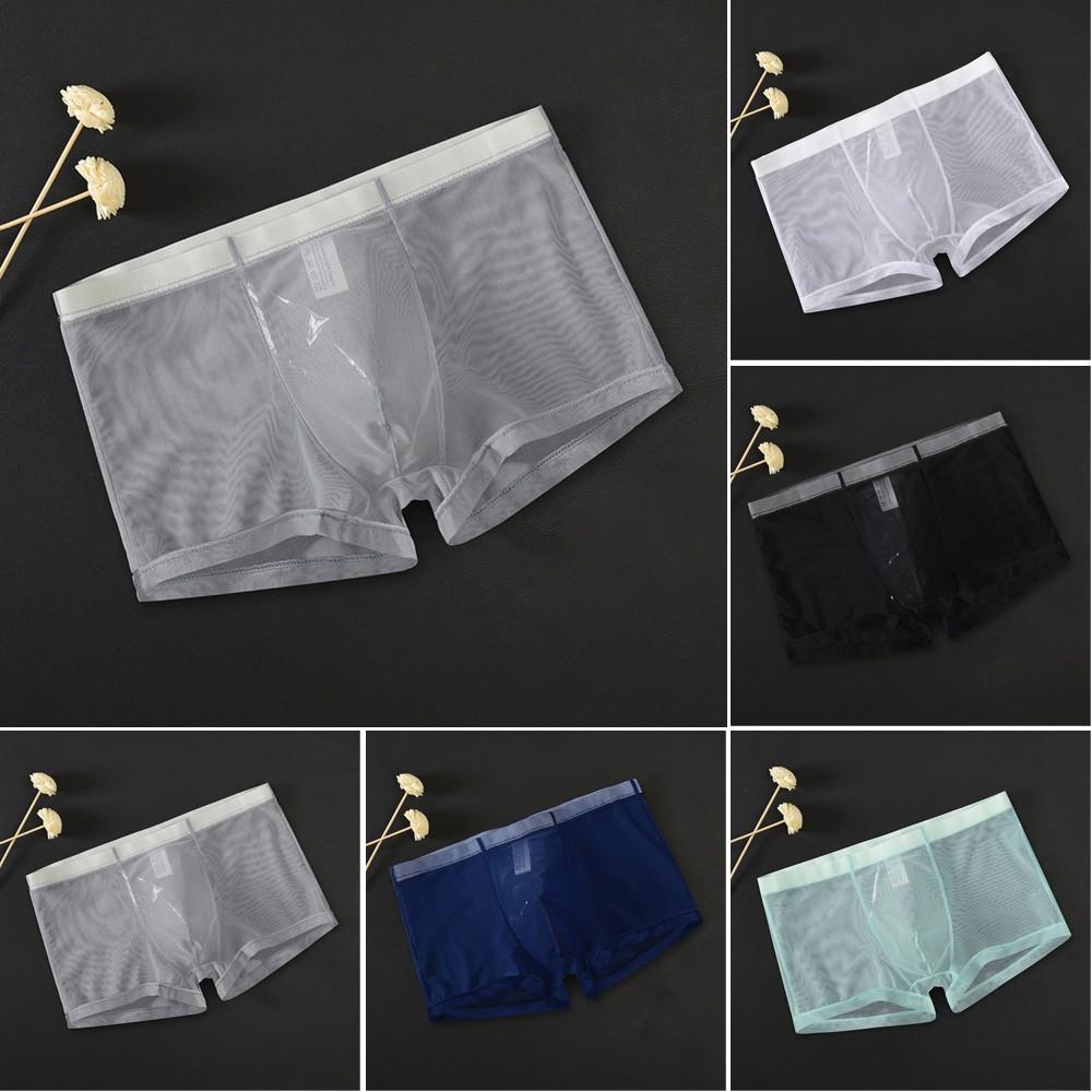 Pánské prodyšné kalhotky Slim Fit Sexy ultra tenké spodní prádlo boxerky s nízkým pasem