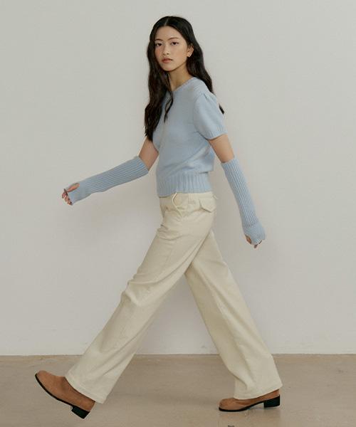 Lingseoul Button Corduroy Pants-Cream