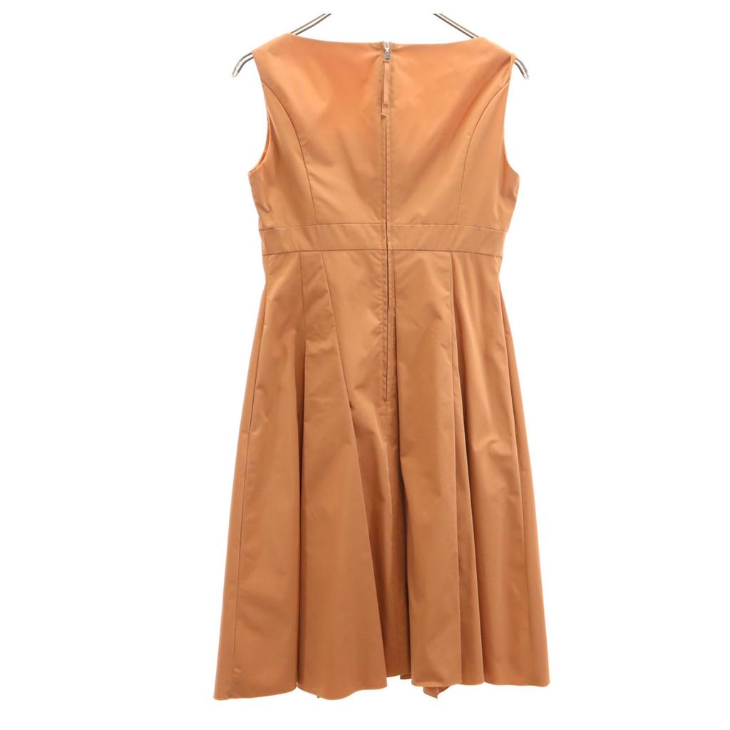 FOXEY NEW YORK Made In Japan No Sleeve One Piece 40 Orange Brown Women Used
