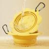 BPA Free Collapsible Dog Bowl Flower Shape Portable Pet Travel Feeder Easy To Clean with Carabiner Folding Silicone Dish