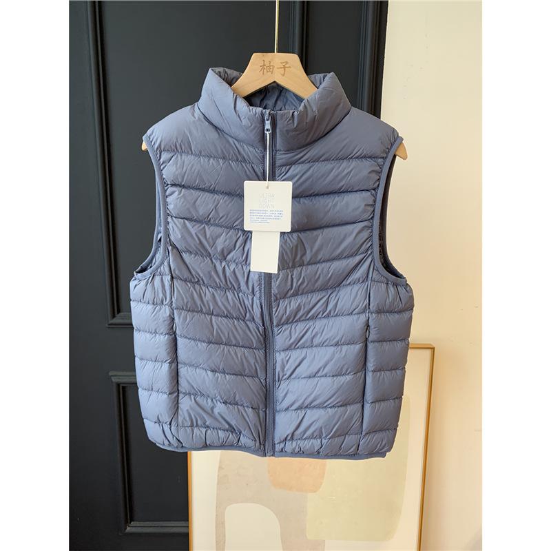 Women's Stand Collar Down Vest Sleeveless 90% White Duck Down Lightweight Winter Plus Size Waistcoat Gilet