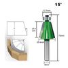 Punta del router per smusso con codolo 1pc 8mm 11.25 15 22.5 30 fresa da 45 gradi per macchine utensili per lavorazione del legno in legno