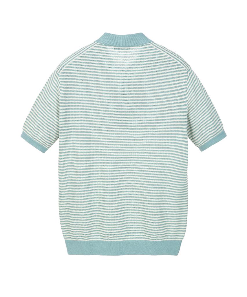 Jilseutyueoteunyuyogmaen Linen Blend Striped Collar Knit - Blue (Jnsw6B410B2)