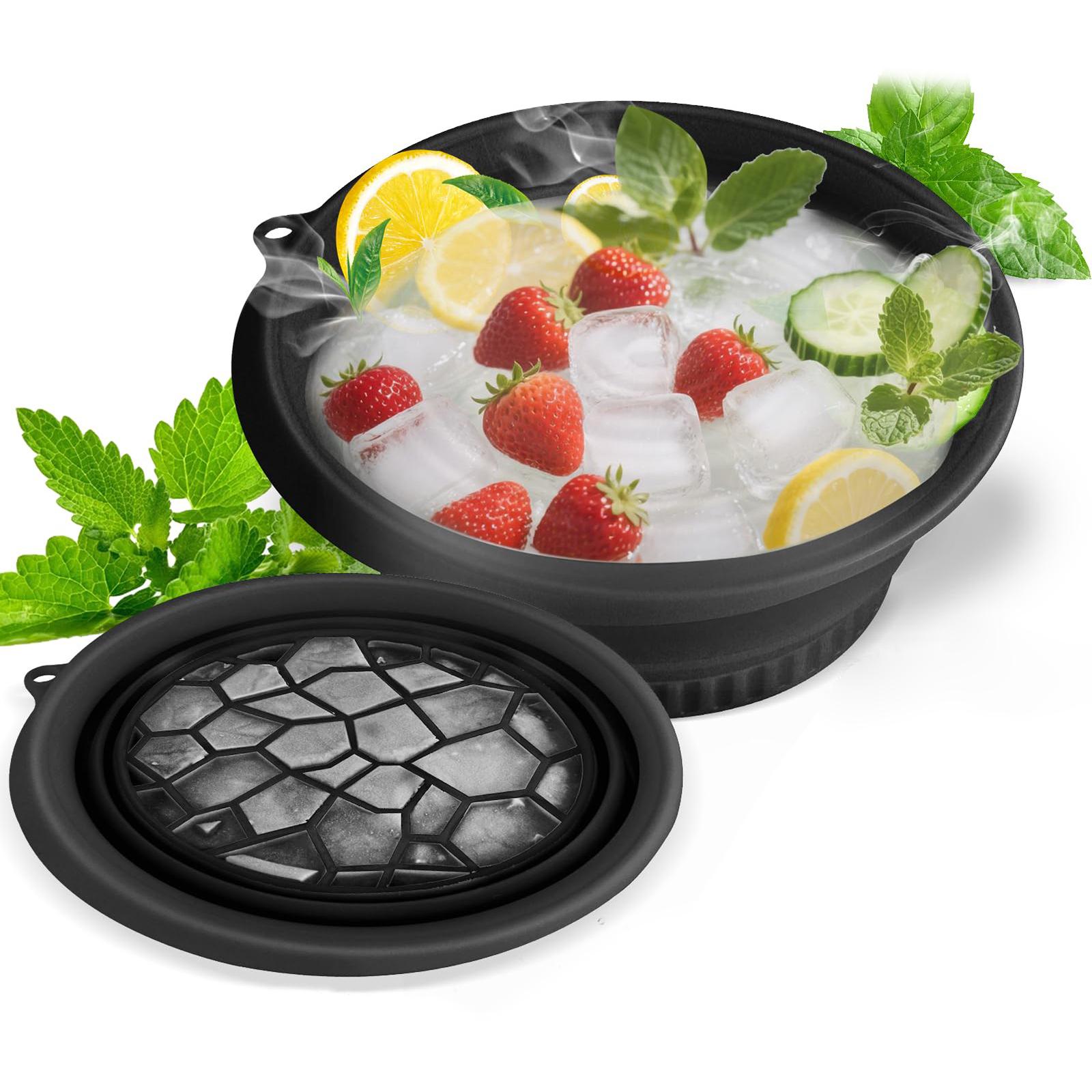 

Cold Plunge Basin Collapsible Face Ice Bath Bowl with Built-in Ice Tray Washing Ice Bath Facial Massage Bowl for Skin Tightening чорний