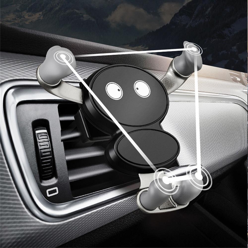 Air Vent Clip Smartphone Stand Durable Cartoon-shaped Car Supplies Car Mobile Phone Holder 360 ° Rotating Gps Support Anti-skid