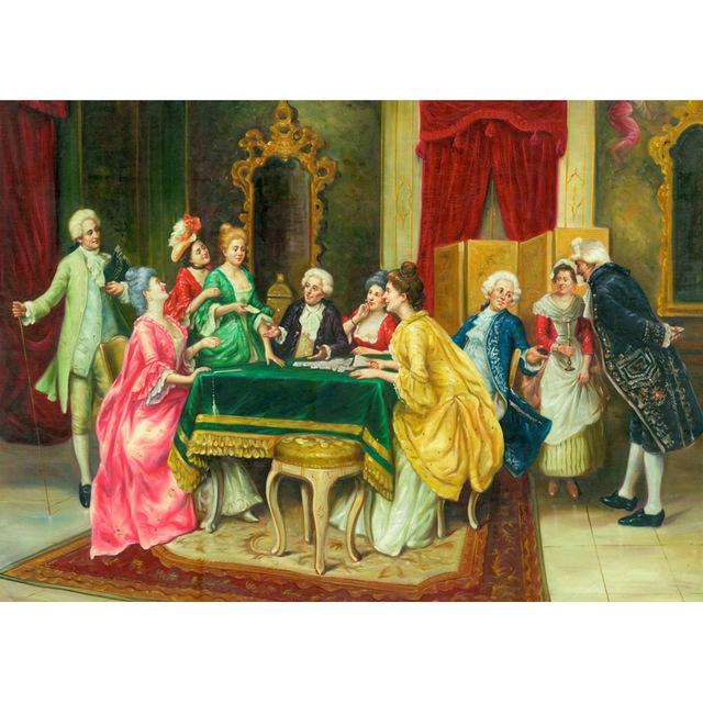 Europa Mädchen Malerei Vintage Ölgemälde auf Leinwand Wandkunst Drucke Klassische Poster und Drucke für Wohnzimmer Kein Rahmen