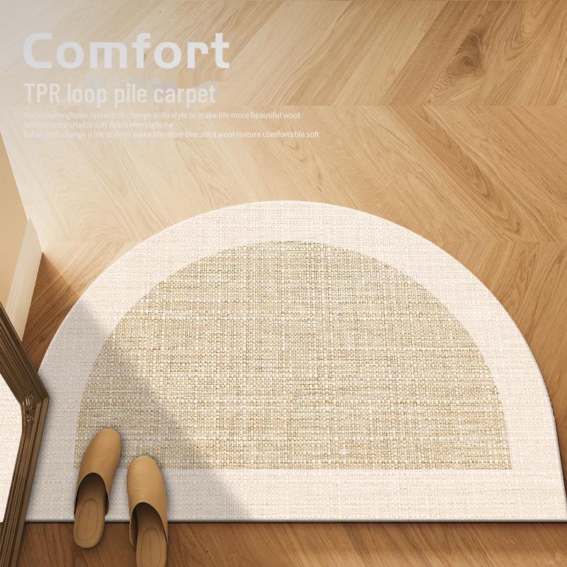 

Полукруглый бархатный коврик у входной двери - противоскользящий и пыленепроницаемый 50x80cm