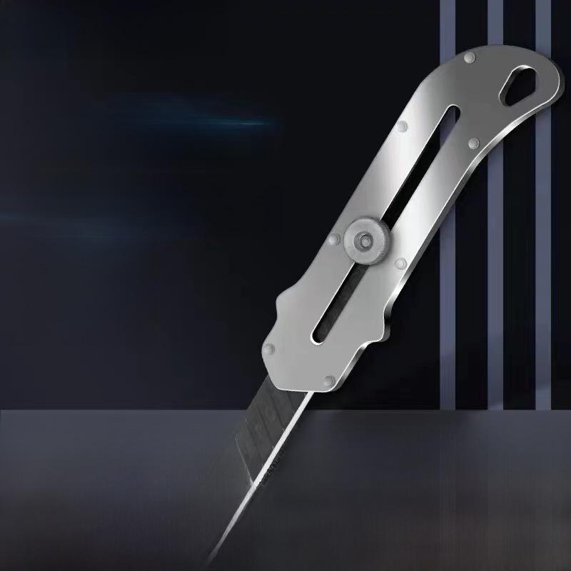 Heavy-Duty Stainless Steel Utility Knife - Large Industrial Grade Box Cutter