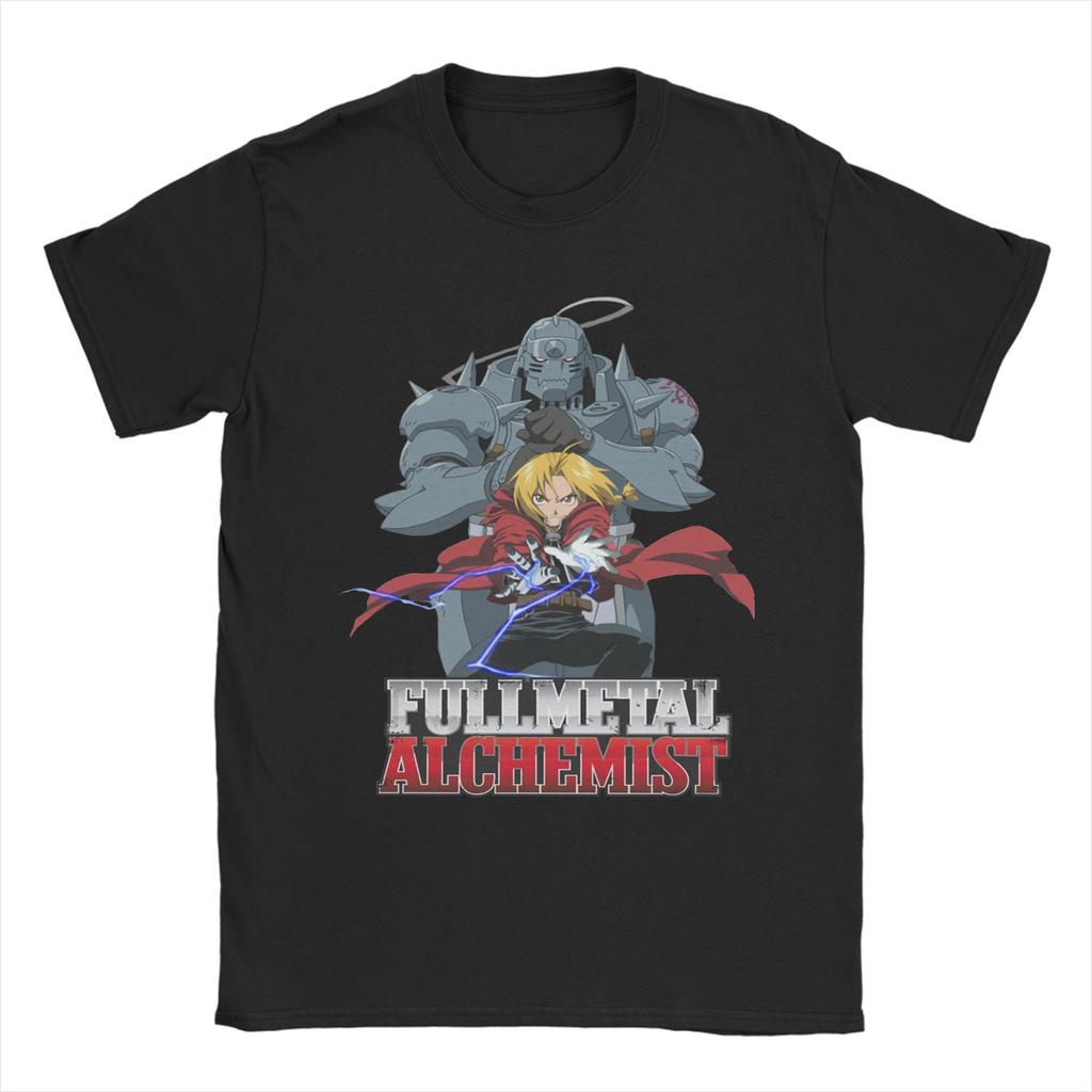 Men's The Elric Bros Fullmetal Alchemist Brotherhood T Shirt Clothes Novelty Short Sleeve Round