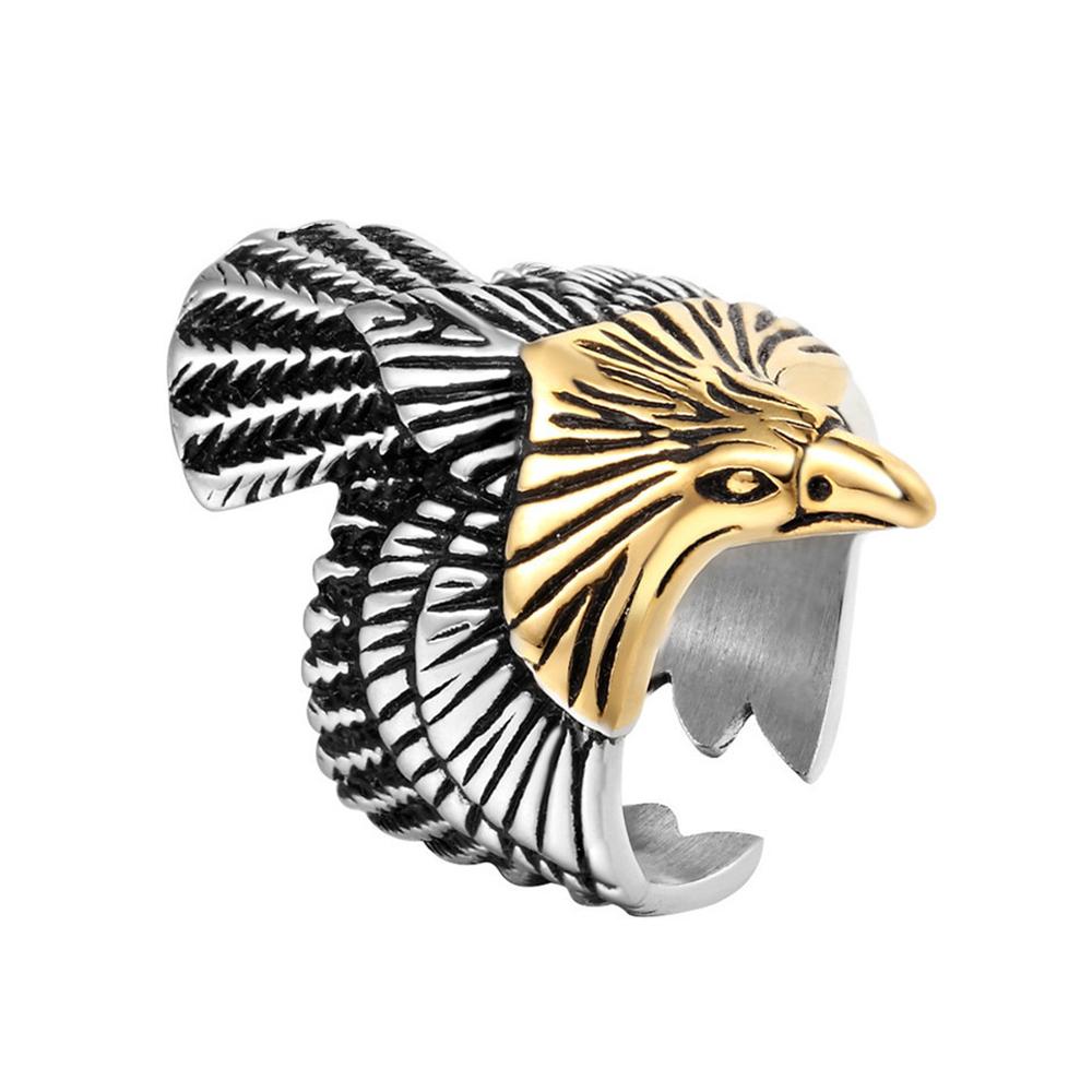 Vintage Stainless Steel Flying Eagle Ring Punk Biker Jewelry Unique Animal Rings For Men Women Fashion Gifts