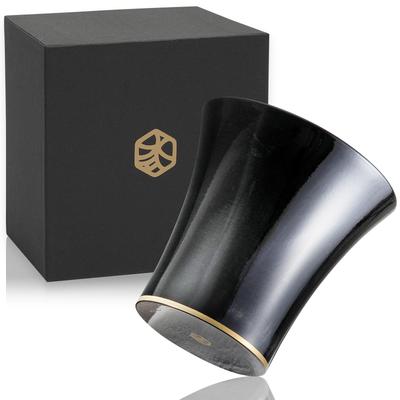 Cool Cup Hyakkei Wooden Cup Tumbler Made In Japan Tochinoki Yamanaka Lacquerware Rock Glass (Darkness Black)