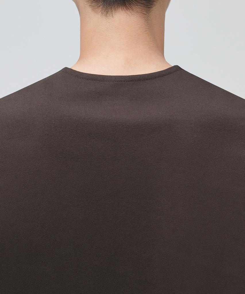 Musinsa Standard Ponte Crew Neck Long Sleeve T-Shirt [Dark Brown]