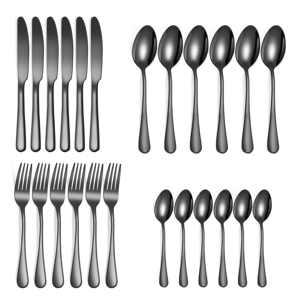 Popularne zastawy stołowe ze stali nierdzewnej 1010, nóż, widelec, zestaw łyżek, 24-częściowy zestaw/16-częściowy zestaw, zachodnia zastawa stołowa jest tania