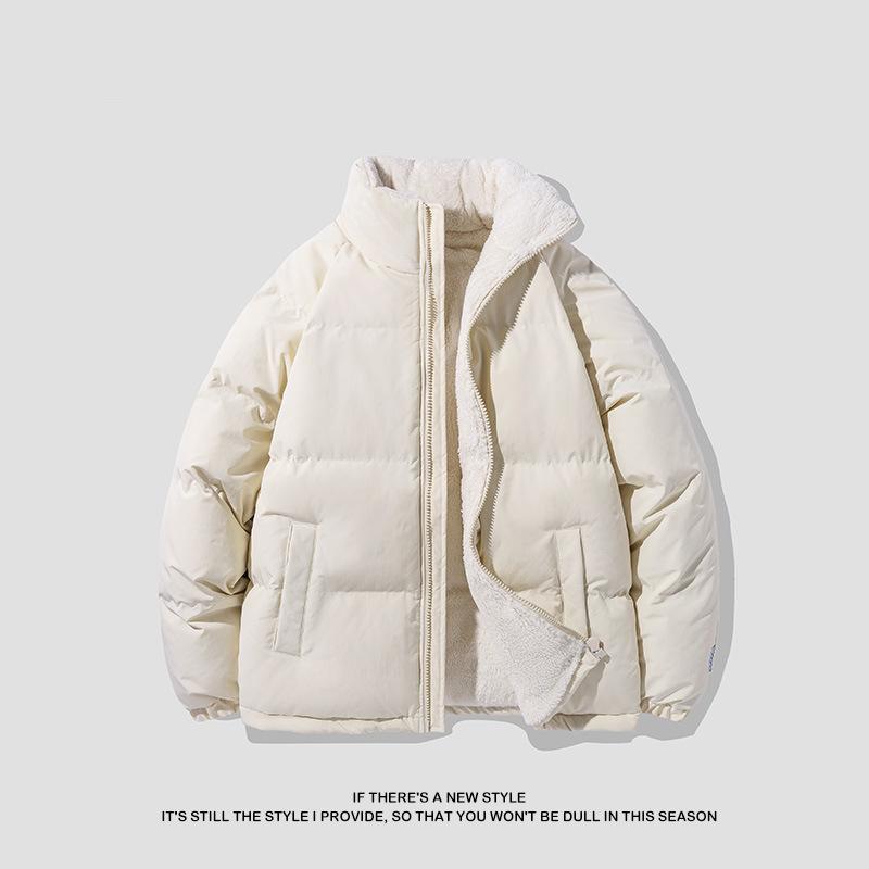 

2025 new trendy men s padded jacket stand-up collar thickened warm casual versatile men s couple winter padded jacket M