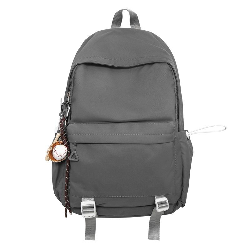 New Backpack Campus Junior High School Student Schoolbag Female Japanese Simple Large-capacity Casual Solid Color Student Backpack