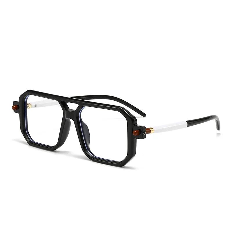 Unise Trendy Design Uv400 Shades Vintage Square Sunglasses For Men Women Fashion Retro Double Bridge Sun Glasses Eyewear