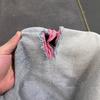 Vintage Embroidered Pink Distressed Denim Jeans Unisex Loose Wide Leg Pants Casual Streetwear