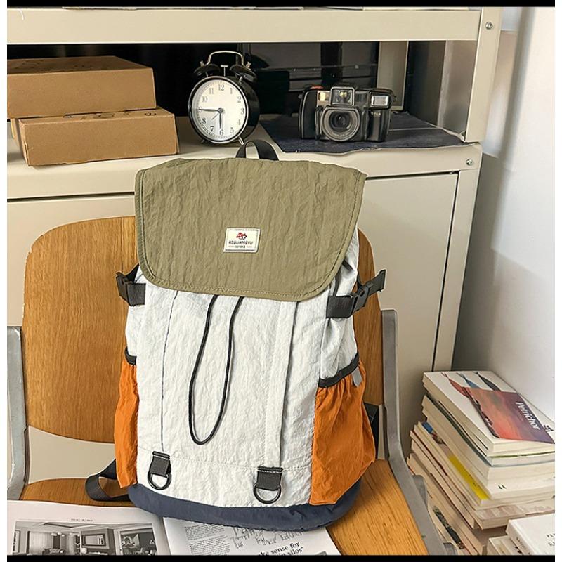 The New Schoolbag Is High-value, Fresh and Sweet, Contrasting Colors, Backpack, Light and Multi-pocket Travel Mountaineering Backpack.