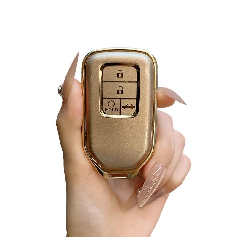 Honda Accord Gold Key Case - Compatible with XRV, 10th Gen, CRV, Fit, Lingpai, Binzhi, Xiangyu Models