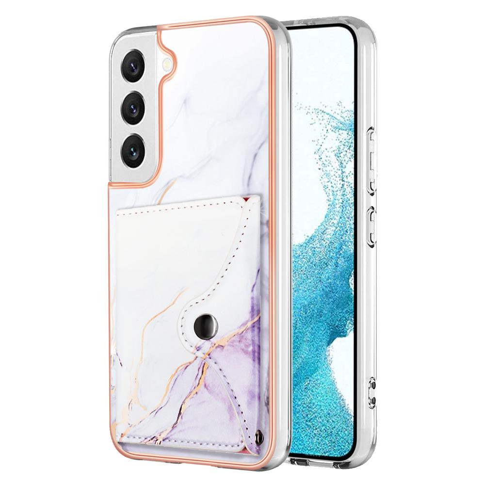 Applicable to Samsung A55 electroplated marble mobile phone case A35 double-sided coated IMD card bag S24ultra set of new models