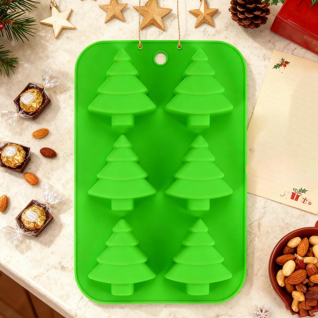 Christmas Silicone Mold Christmas Candy Molds Non Stick Christmas Silicone Cake Baking Mold Reusable Easy Release Tray