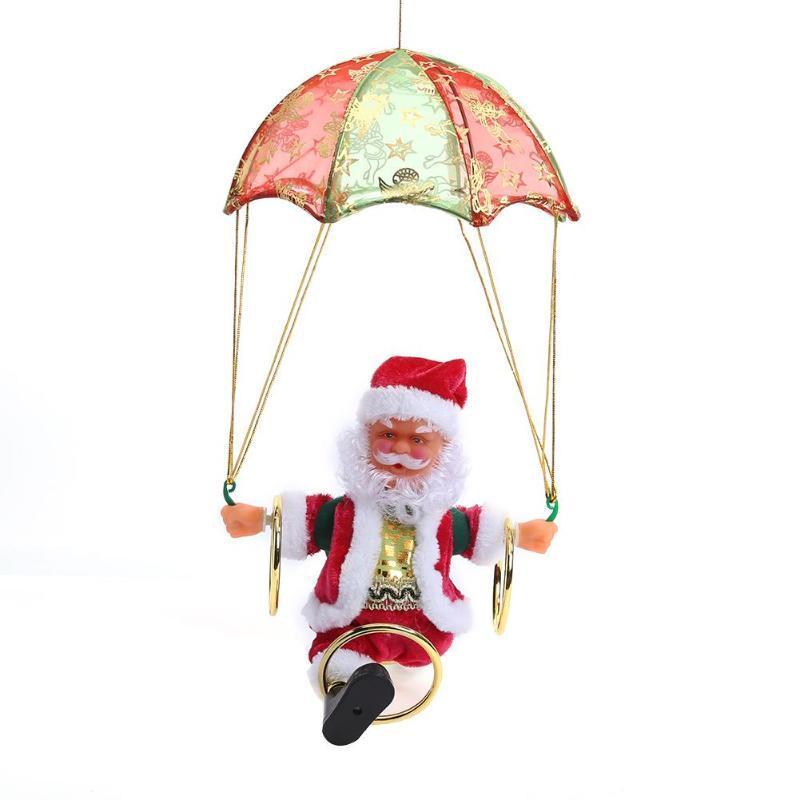 Electric Santa Claus Parachute Turn Circle Acrobatics Plush Toy Christmas Children Toy