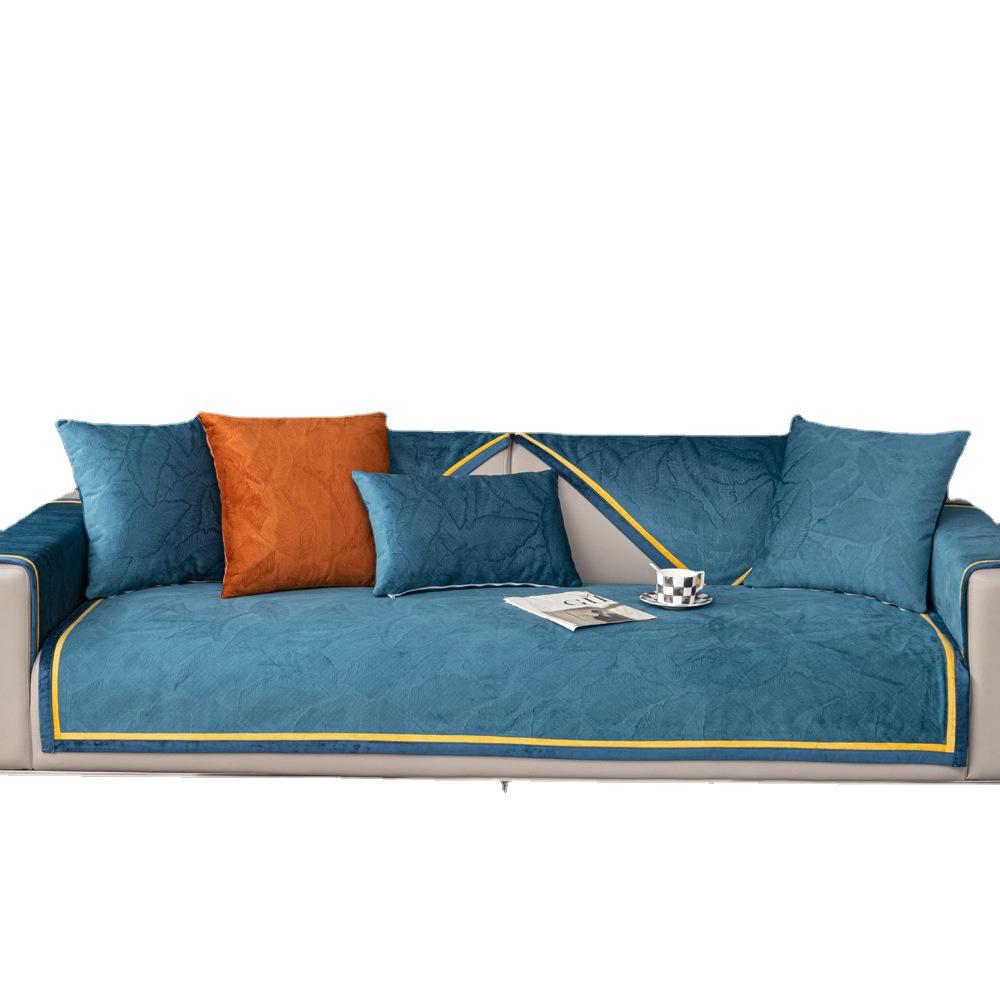 Universal New Chenille Sofa Cushion Anti-Cat Scratch Sofa Cover Towel Solid Color Non-Slip Sofa Backrest Cover Towel