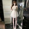 French Gentle Temperament Celebrity V-neck Lace Sleeveless Dress Beautiful Waist Dress Summer