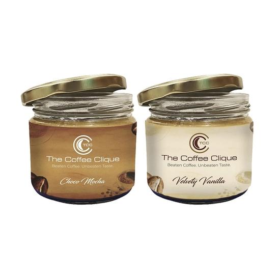 

The Coffee Clique | Шоко Мокко + Бархатная Ваниль | Взбитая Кофейная Паста | Капучино Как в Кафе Дома | Без Добавления Сахара | 470 Граммов