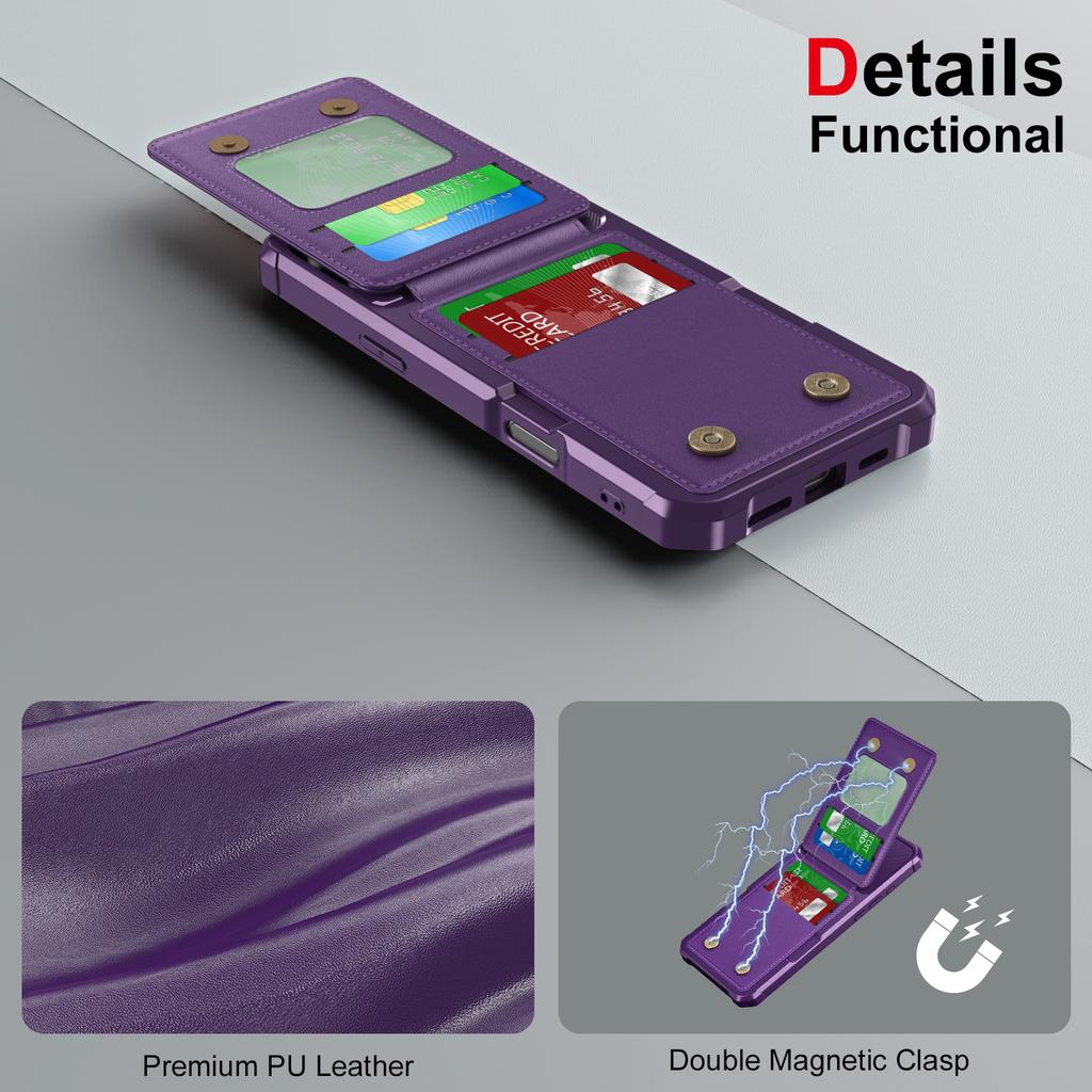 ZM11 For iPhone 16 Case Card Slot Kickstand PU+TPU Phone Cover