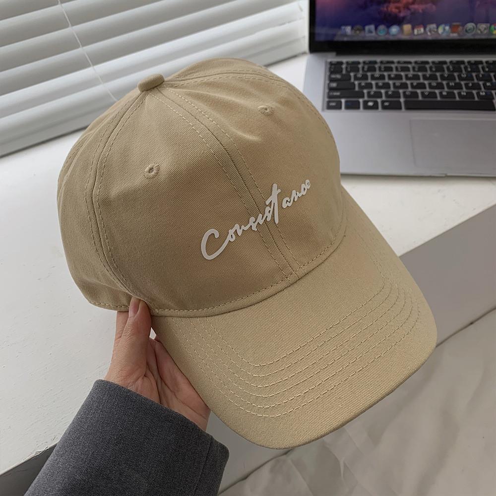 Trendy Letter Design Pink Baseball Cap For Women With Round Top And Brim Bent
