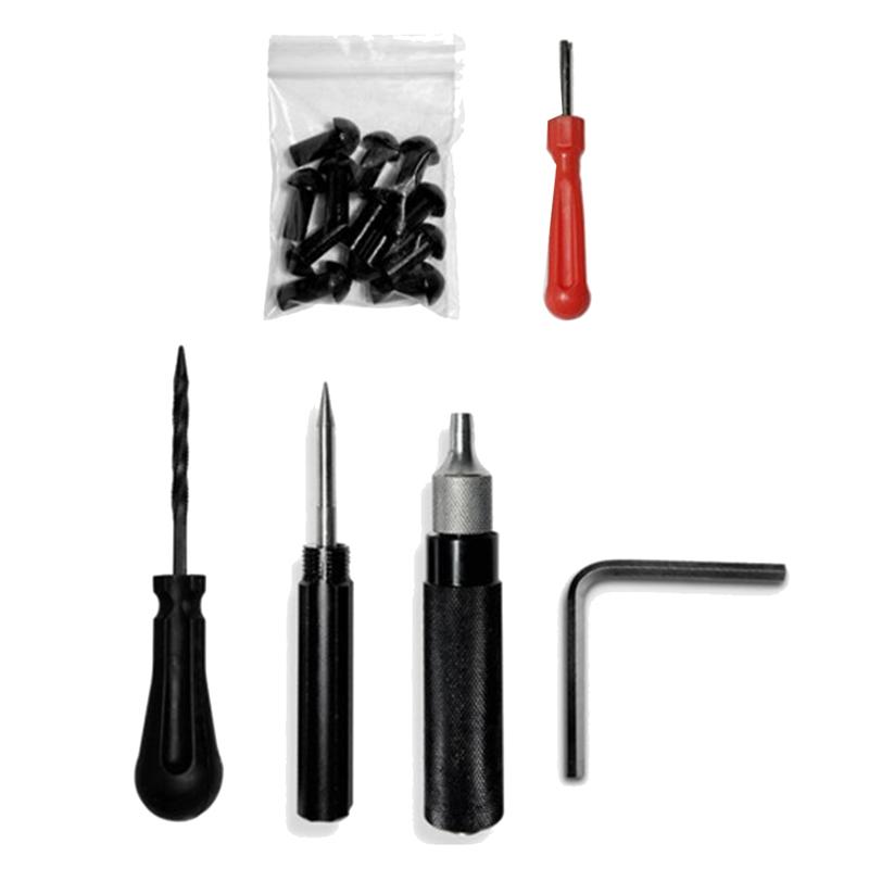 

7Piece Car Motorcycle Tire Repair Plug Tools Set Tire Wheel Repair Kit Mushroom Plug Probe Nozzle чорний