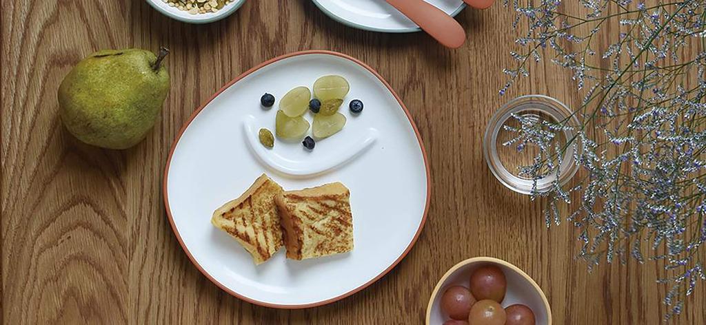 KINTO BONBO Plate, 240x220mm, Blue-Gray, Microwave and Dishwasher Safe, Perfect for Kids and Babies, Gift, Baby Shower Gift, Product Number: 26377