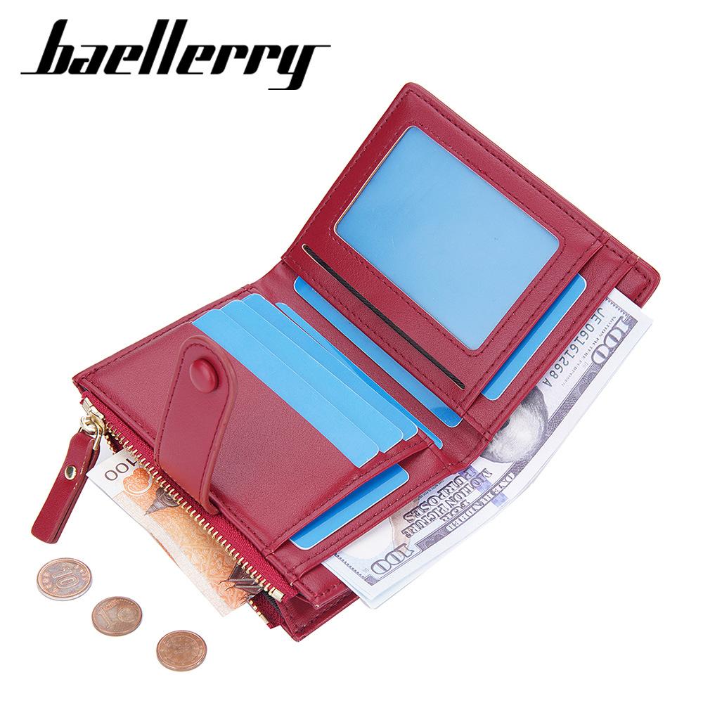 Women's Short Purse Korean Style Wallet Woven Pattern Billfold Snap Button Notecase Zipper Coin Purse Pu Leather Card Holder