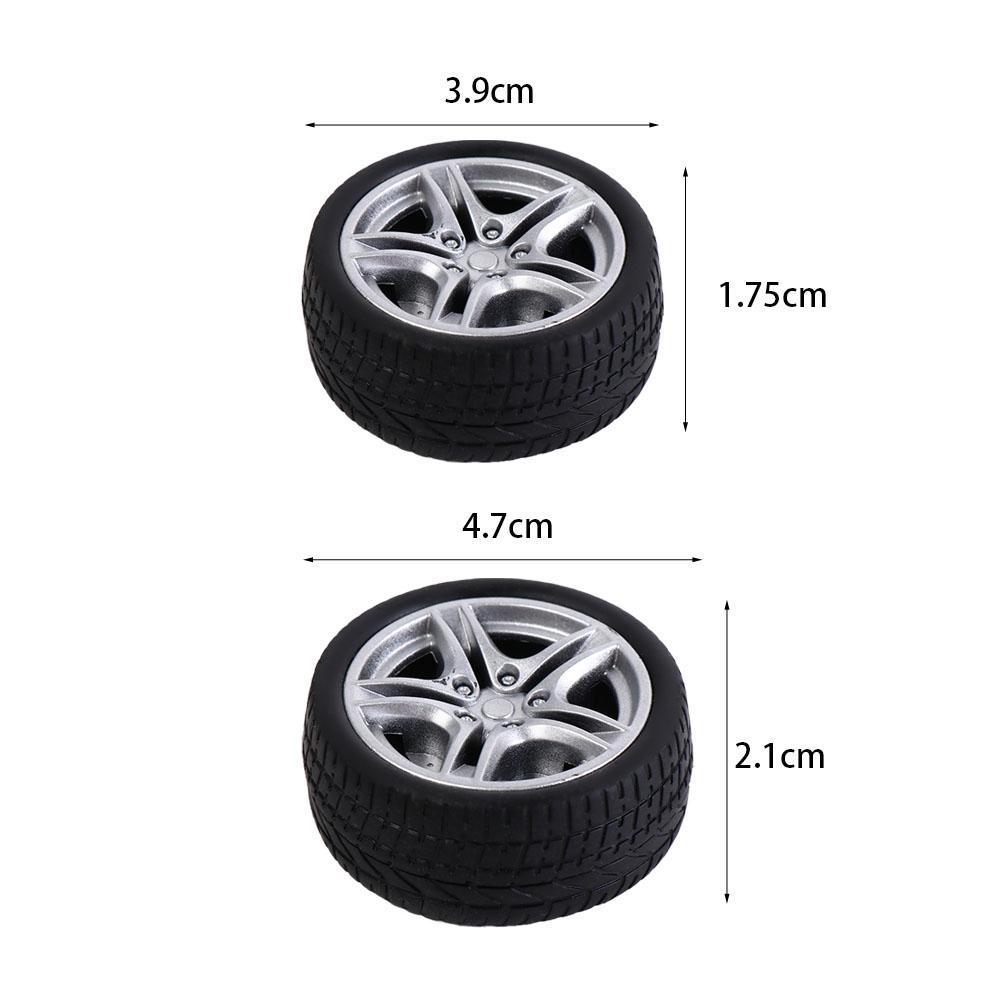 Rubber Model Car Wheels Rotatable Toy Car Modified Parts Easy Install Car Tire Model  Toy Car